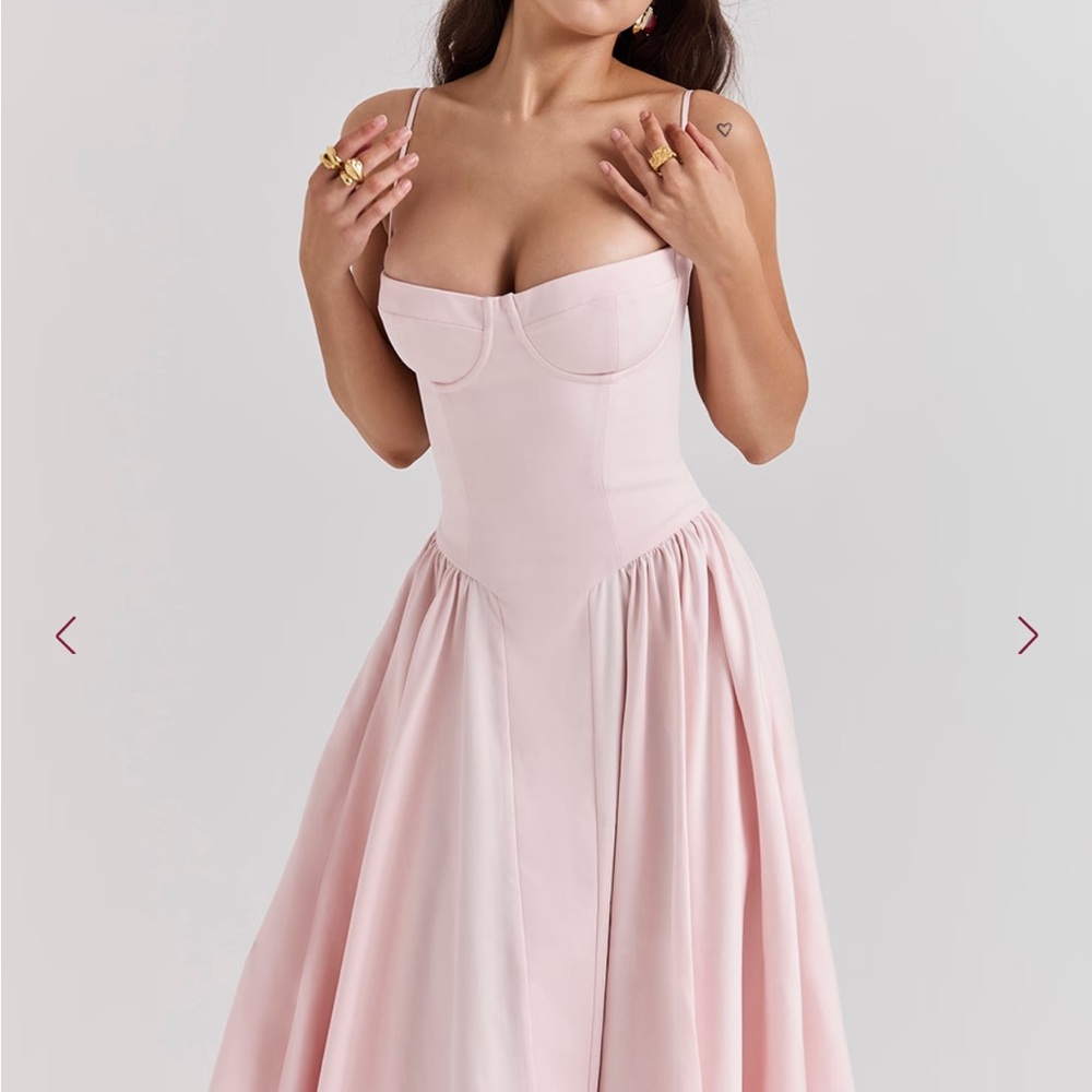 House of CB Pale Pink Strapless Corset Gown
